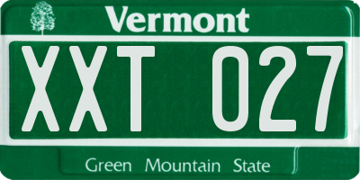 VT license plate XXT027