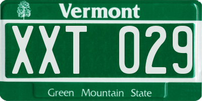 VT license plate XXT029