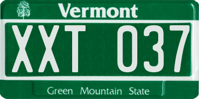 VT license plate XXT037