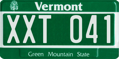 VT license plate XXT041