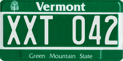VT license plate XXT042