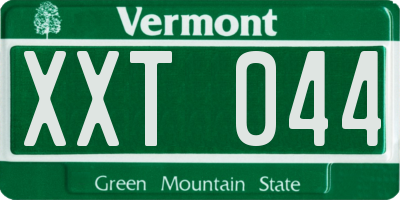 VT license plate XXT044