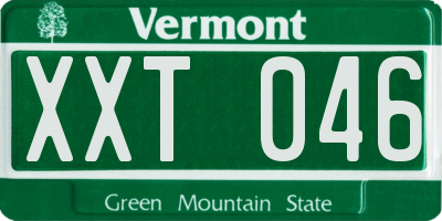 VT license plate XXT046