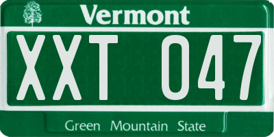 VT license plate XXT047