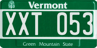 VT license plate XXT053