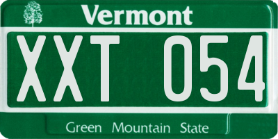 VT license plate XXT054