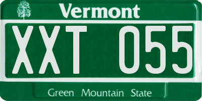 VT license plate XXT055