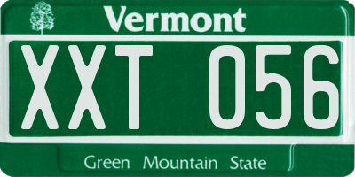 VT license plate XXT056