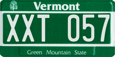 VT license plate XXT057