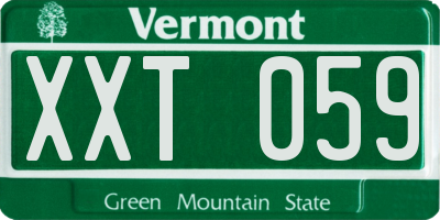 VT license plate XXT059