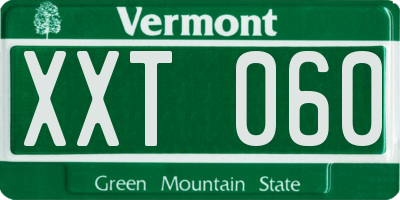 VT license plate XXT060
