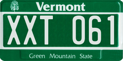 VT license plate XXT061