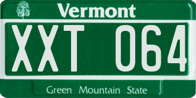VT license plate XXT064