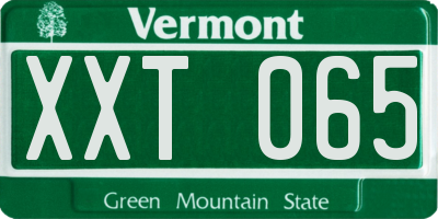 VT license plate XXT065