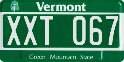 VT license plate XXT067
