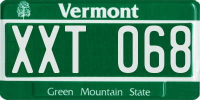 VT license plate XXT068