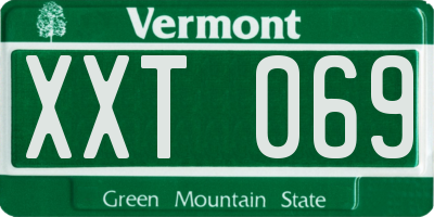 VT license plate XXT069