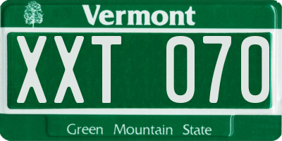 VT license plate XXT070