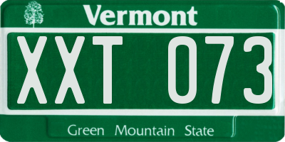 VT license plate XXT073