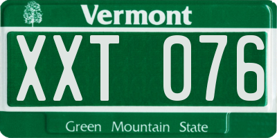 VT license plate XXT076