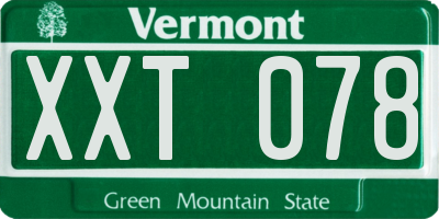 VT license plate XXT078