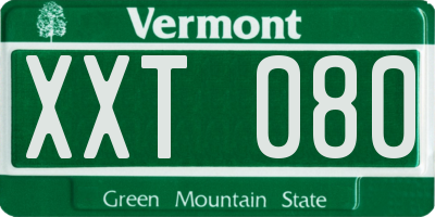 VT license plate XXT080