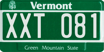 VT license plate XXT081