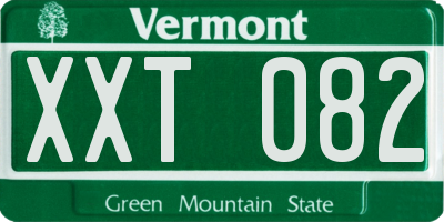 VT license plate XXT082