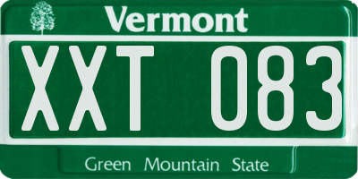 VT license plate XXT083