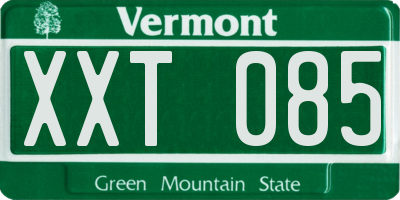 VT license plate XXT085