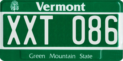 VT license plate XXT086