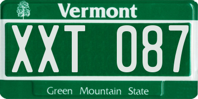 VT license plate XXT087