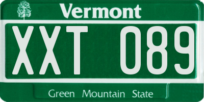 VT license plate XXT089