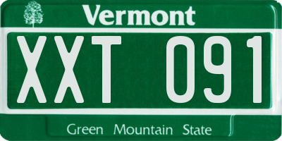 VT license plate XXT091