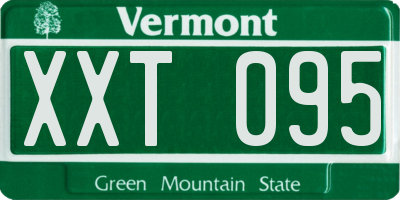 VT license plate XXT095
