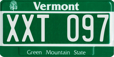 VT license plate XXT097