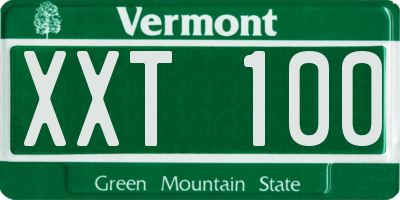 VT license plate XXT100