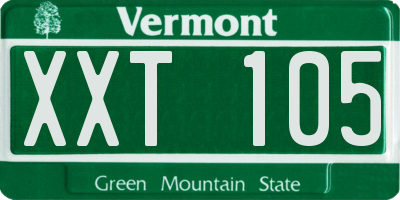VT license plate XXT105
