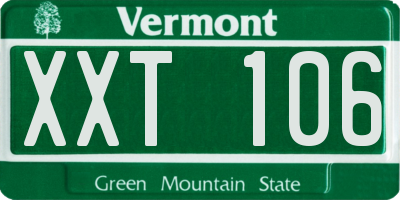 VT license plate XXT106