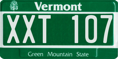 VT license plate XXT107