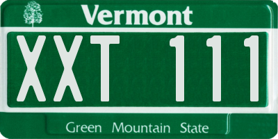 VT license plate XXT111