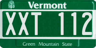VT license plate XXT112