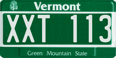 VT license plate XXT113