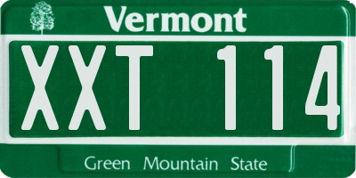 VT license plate XXT114