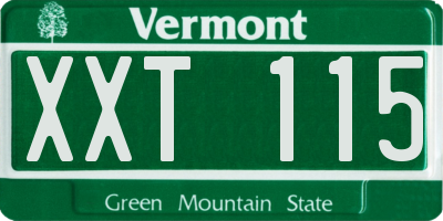 VT license plate XXT115