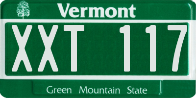 VT license plate XXT117