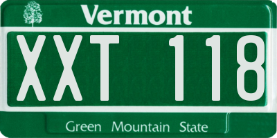 VT license plate XXT118