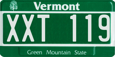 VT license plate XXT119