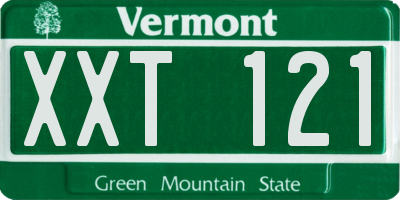 VT license plate XXT121