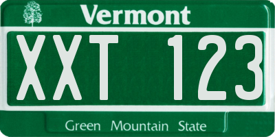 VT license plate XXT123